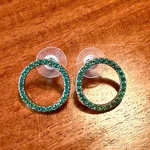 JCrew Green Circle earrings